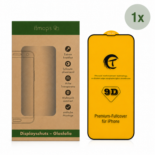 1x Displayschutz Premium-Fullcover für iPhone ohne Montage