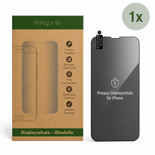 1x Displayschutz Privacy-Fullcover für iPhone ohne Montage
