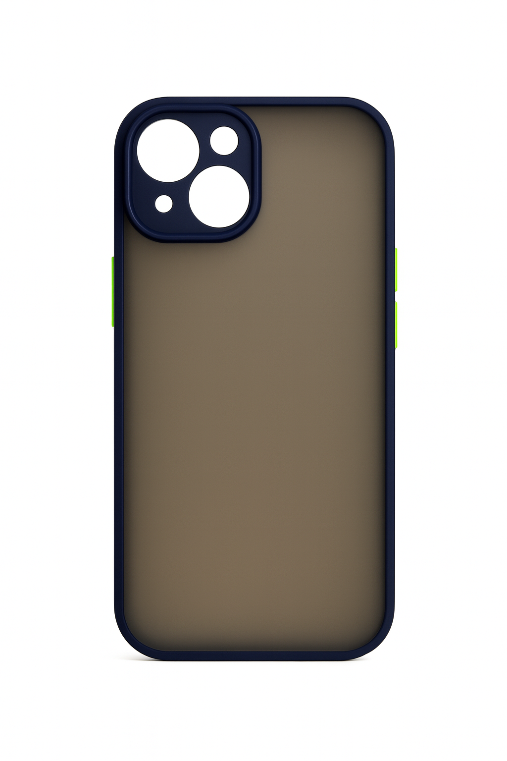 iPhone-Schutzhülle mit grauer matter Rückseite und schwarzem Rahmen