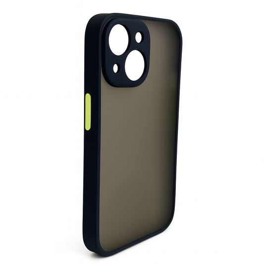 iPhone-Schutzhülle mit grauer matter Rückseite und schwarzem Rahmen