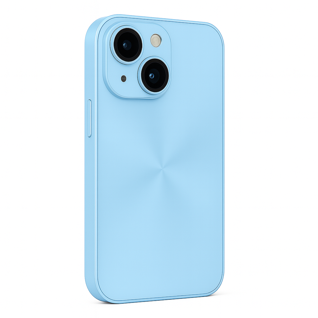 Schutzhülle metallic in der Farbe blau, passend für verschiedene iPhone-Modelle